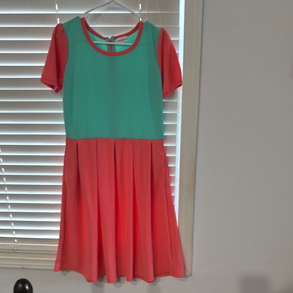 LuLaRoe Dress in Coral and Mint